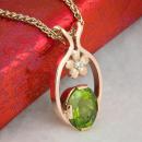 Oval peridot mothers pendant - side