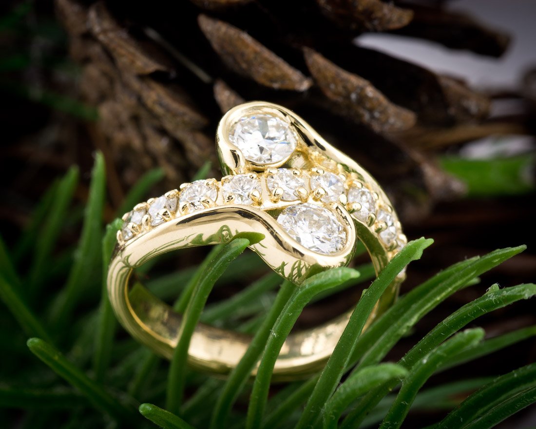 Husar's House of Fine Diamonds. 14Kt Yellow Gold Classic Two-Stone Diamond  Ring