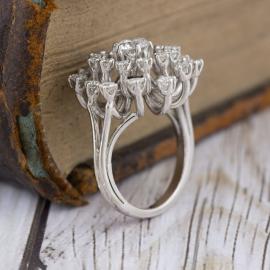 Vintage Diamond Cluster Cocktail Ring - Side