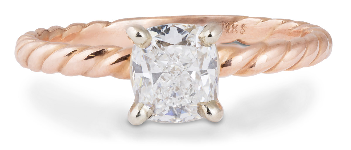 Cushion Diamond Solitaire Engagement Ring