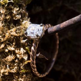 Cushion Diamond Solitaire Engagement Ring - 1