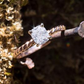 Cushion Diamond Solitaire Engagement Ring - 2