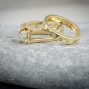 Interlocking band modern wedding set - separate