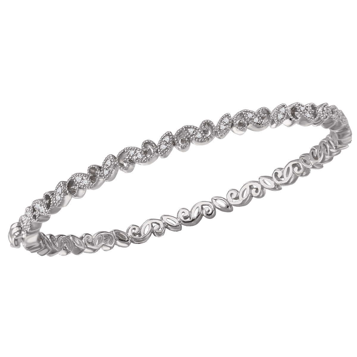 Diamond Filigree Bangle with Clasp