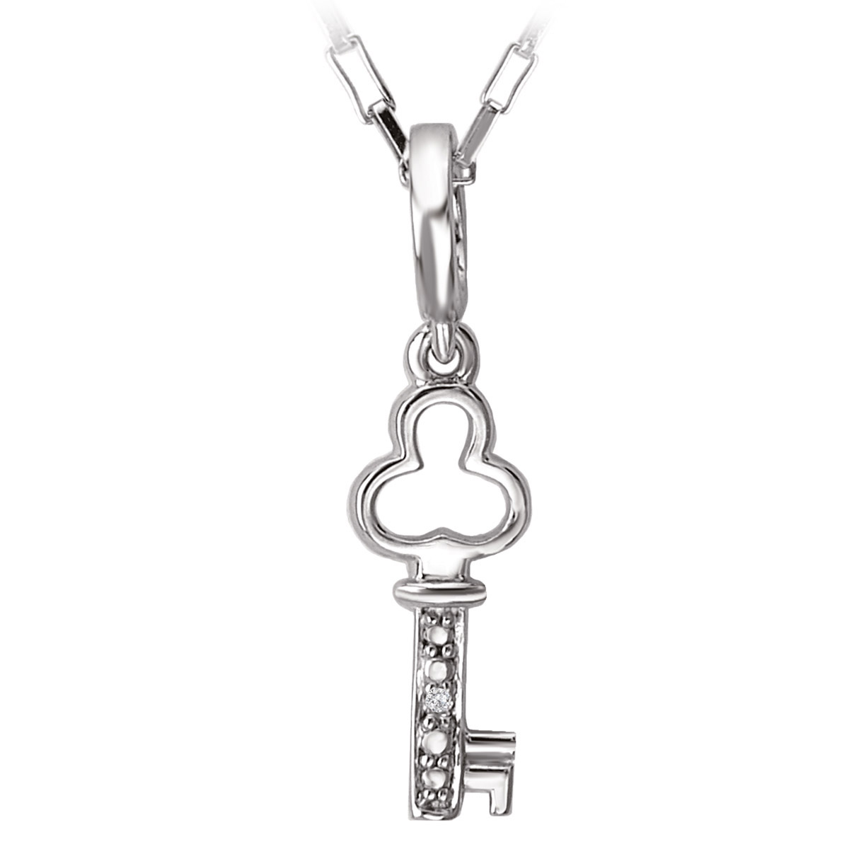 Key Pendant with Diamond Accent