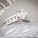 Tapered shank channel set wedding ring