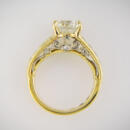 Custom filigree two tone diamond engagement ring