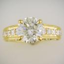 Custom filigree two tone diamond engagement ring - top