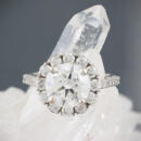 Round diamond halo engagement ring