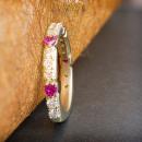 Ruby heart and diamond band - side