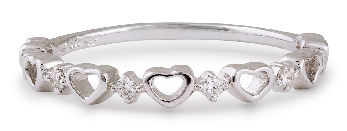 Minimalist Heart Band with Diamond Accents