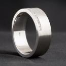 Brushed Finish Men's Band With Square Diamonds - 2