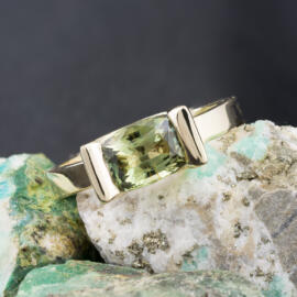 Green Alexandrite Cushion Solitaire