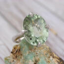 Prasiolite Oval Cocktail Ring - 2