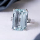 Emerald Cut Aquamarine Cocktail Ring - 1