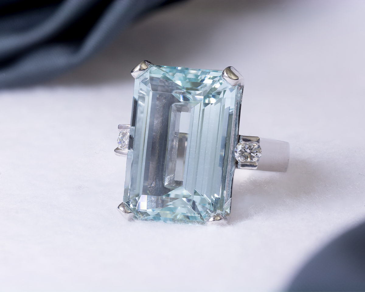 Aquamarine and Platinum Settings for Engagement Rings