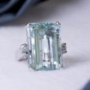 Emerald Cut Aquamarine Cocktail Ring - 2