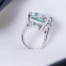 Emerald Cut Aquamarine Cocktail Ring - 3