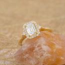 Emerald Cut Diamond Halo Engagement Ring - 4