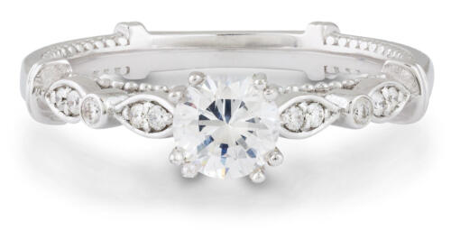 Bow Design Engagement Ring with Milgrain Detail