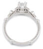18k Engagement Ring with CZ Filigree Bezel Set Top View