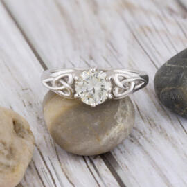 Celtic Knot Diamond Solitaire Engagement - 1