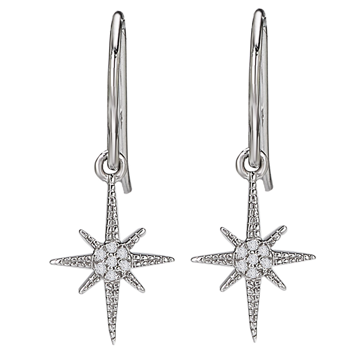 North Star Diamond Dangle Earrings