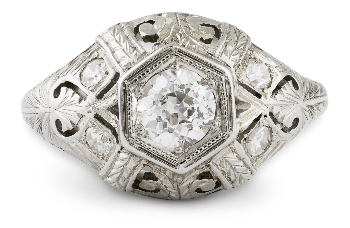 Art Deco .33ct. Diamond Antique Engagement - Fashion Ring Platinum Granat  Bros. - J36837– Gesner Estate Jewelry