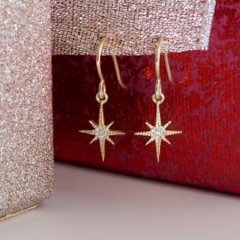 North Star Diamond Dangle Earrings - 3