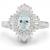 Art Deco Inspired Oval Aquamarine Ring with Baguette Diamond Halo