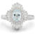 Art Deco Inspired Oval Aquamarine Ring with Baguette Diamond Halo