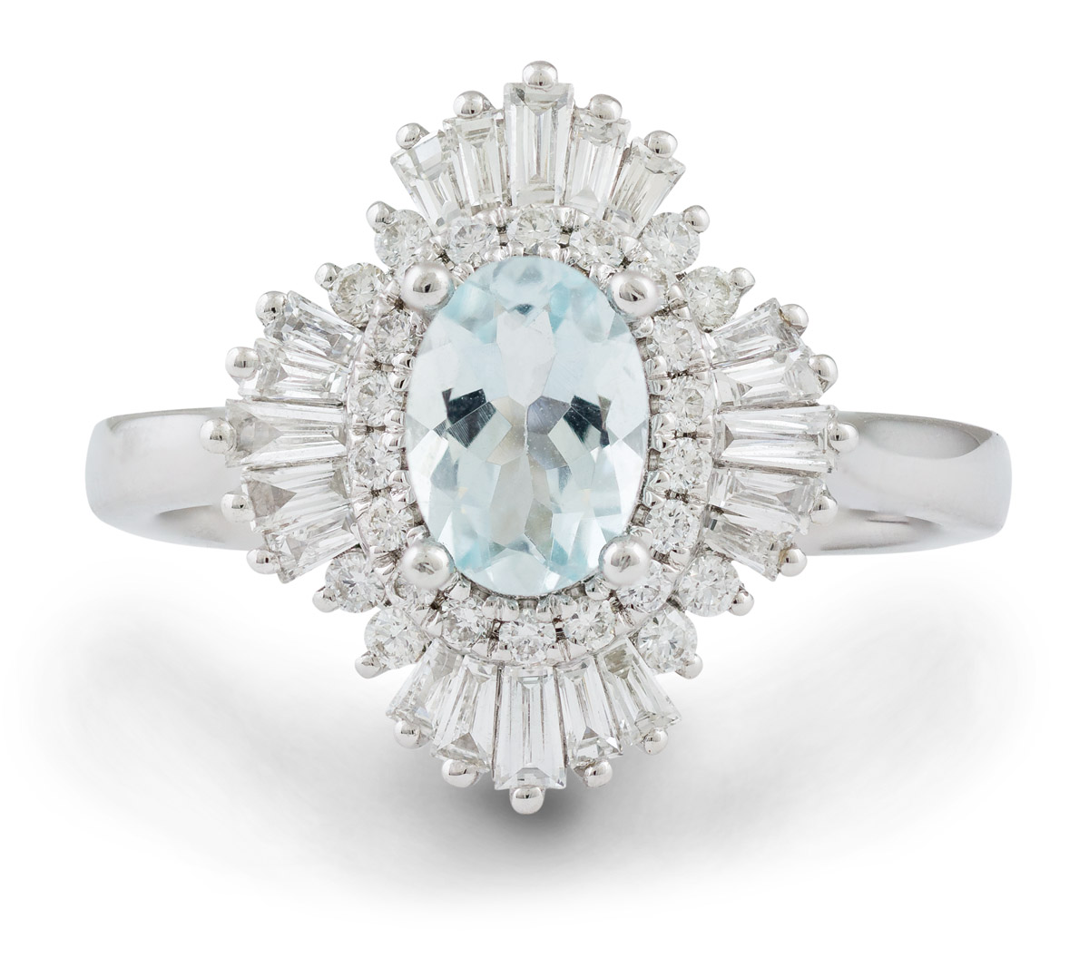 oval engagement ring with baguettes