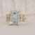 Emerald Cut Aquamarine Three Stone Ring