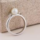 Custom Pearl and Diamond Ring - 2