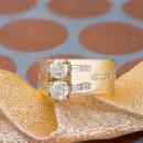 Double Wide Cathedral Diamond Engagement Ring
