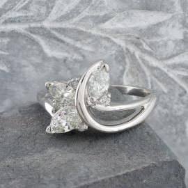 Marquise Diamond Sprig and Vine Ring