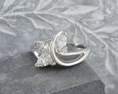 Marquise Diamond Sprig and Vine Ring