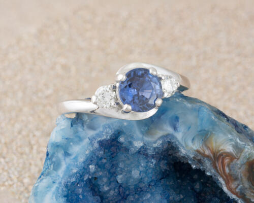 Sapphire and Diamond Engagement Ring