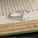 Trillion Halo Diamond Engagement Ring