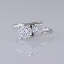 Diamond Bypass Engagement Ring