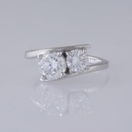 Diamond Bypass Engagement Ring