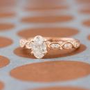 Oval Diamond Engagement Ring in Rose Gold