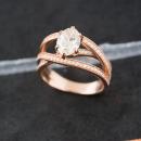 Orbit Crossover Oval Diamond Engagement Ring