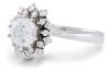 Vintage Inspired Cluster Diamond Halo Engagement Ring - side