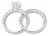Simple Modern Wedding Set with Diamond Accents - top