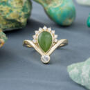 Nephrite Jade Ring with Diamond Accents-1