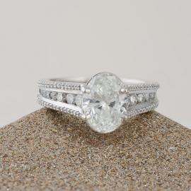 Custom Oval Brilliant Diamond Engagement Ring
