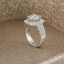 Round Brilliant Diamond Engagement Ring with Cushion Halo1