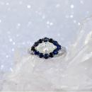 Marquise Diamond Engagement Ring with Sapphire Halo2