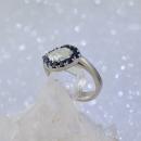 Marquise Diamond Engagement Ring with Sapphire Halo1